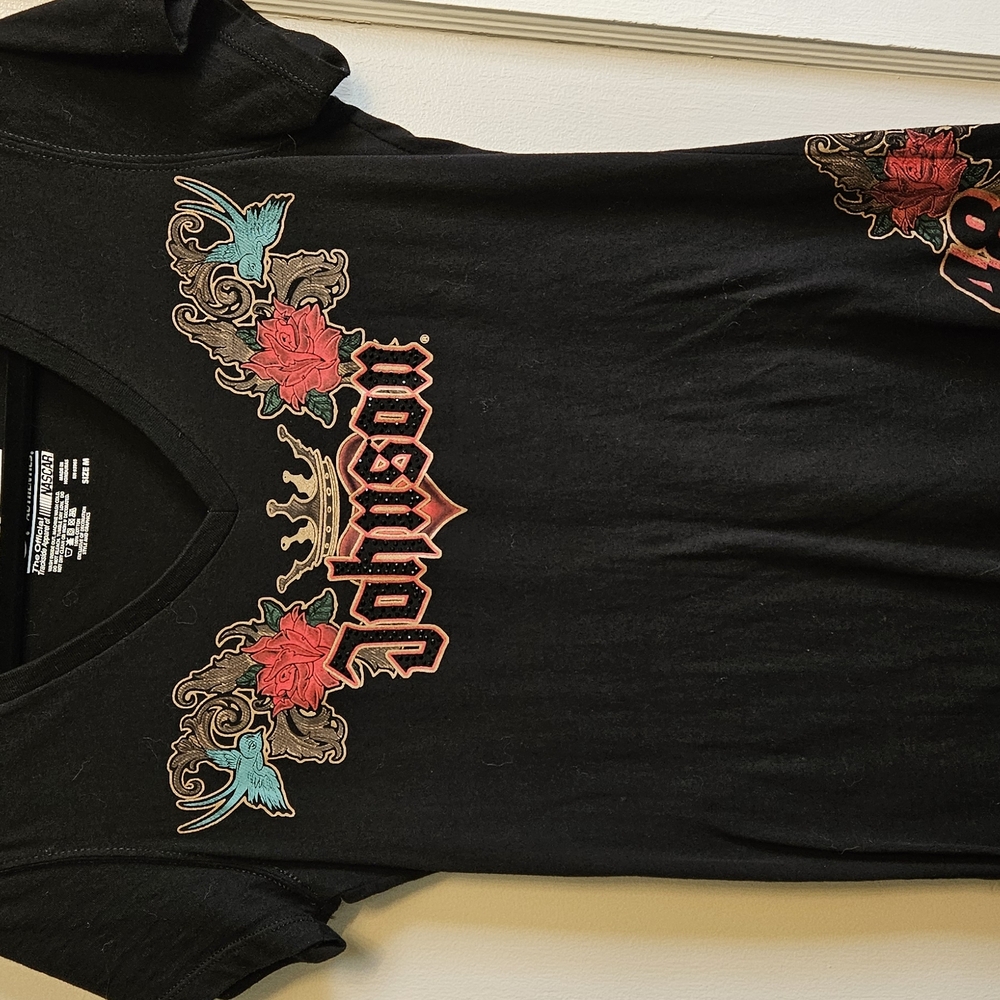 Nascar Black Red Graphic Fitted Tee